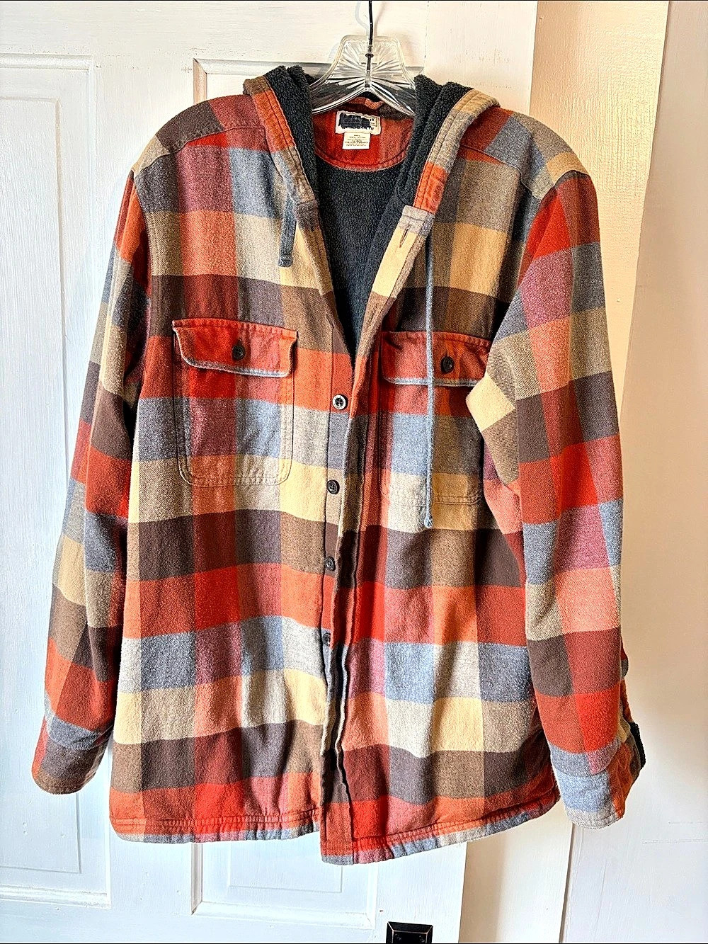 L.L.Bean Fleece-Lined Flannel Shirt Jacket Plaid
